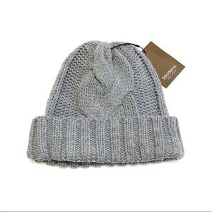 Modena New York Grey Cable Knit Beanie